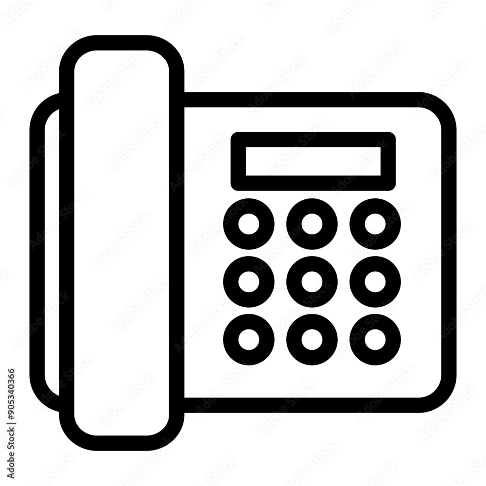Phone, telephone icon in thin line style vector illustration graphic design Phone, telephone icon in thin line style vector illustration graphic design