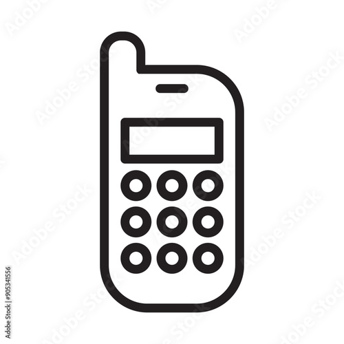 mobile phone icon in thin line style vector illustration graphic design