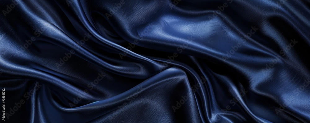 Fototapeta premium Dark navy blue backdrop with a smooth, satin-like finish, reflecting light subtly and elegantly.