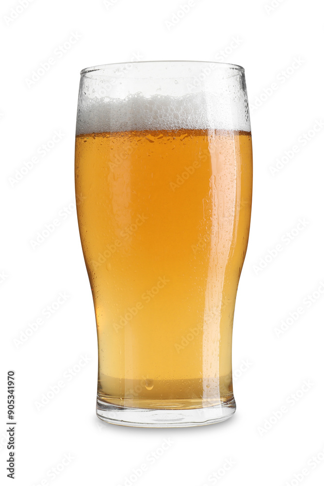Glass of light beer isolated on white Glass of light beer isolated on white