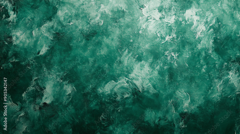 Obraz premium An emerald textured background with a light, frothy texture, reminiscent of whipped cream. The airy design and deep green color add a playful and whimsical touch.