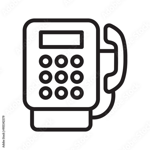 Public phone icon in thin line style vector illustration graphic design