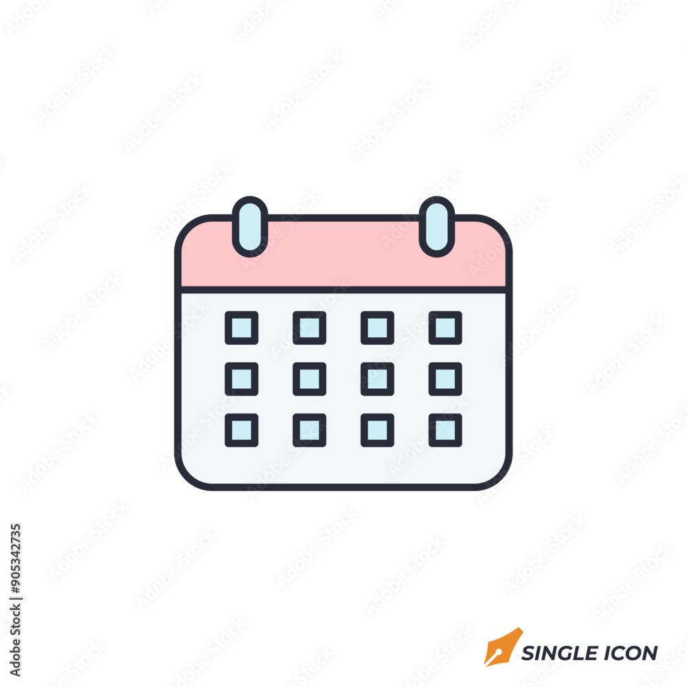 Calendar icon vector illustration. Calendar symbol isolated on white background Calendar icon vector illustration. Calendar symbol isolated on white background