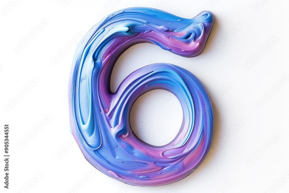 a purple and blue number 6 on a white background a purple and blue number 6 on a white background