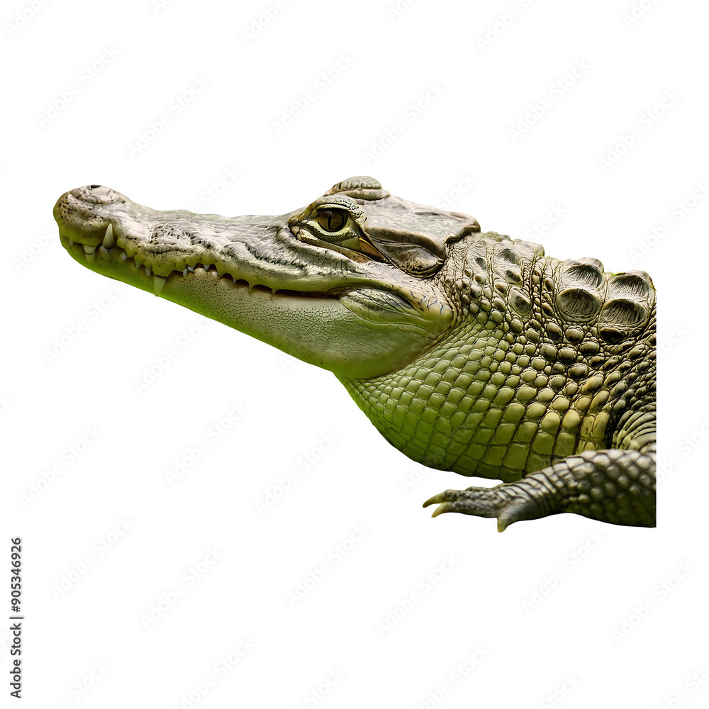 Fototapeta premium alligator resting isolated on transparent background