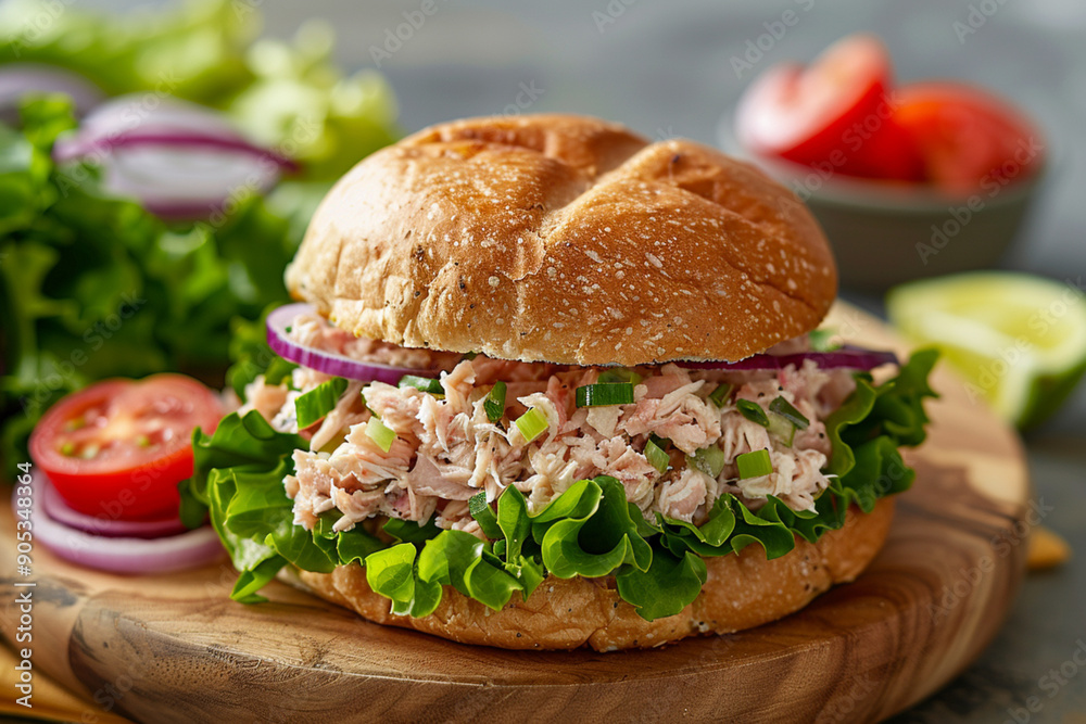 Image of a burger with vegetables in the burger generated by Ai Image of a burger with vegetables in the burger generated by Ai