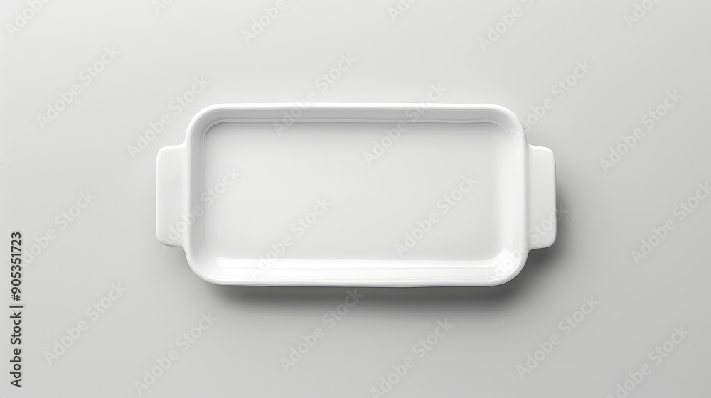 White rectangular plate on white background White rectangular plate on white background