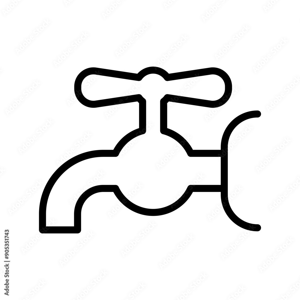 Faucet icon in thin line style vector illustration graphic design Faucet icon in thin line style vector illustration graphic design