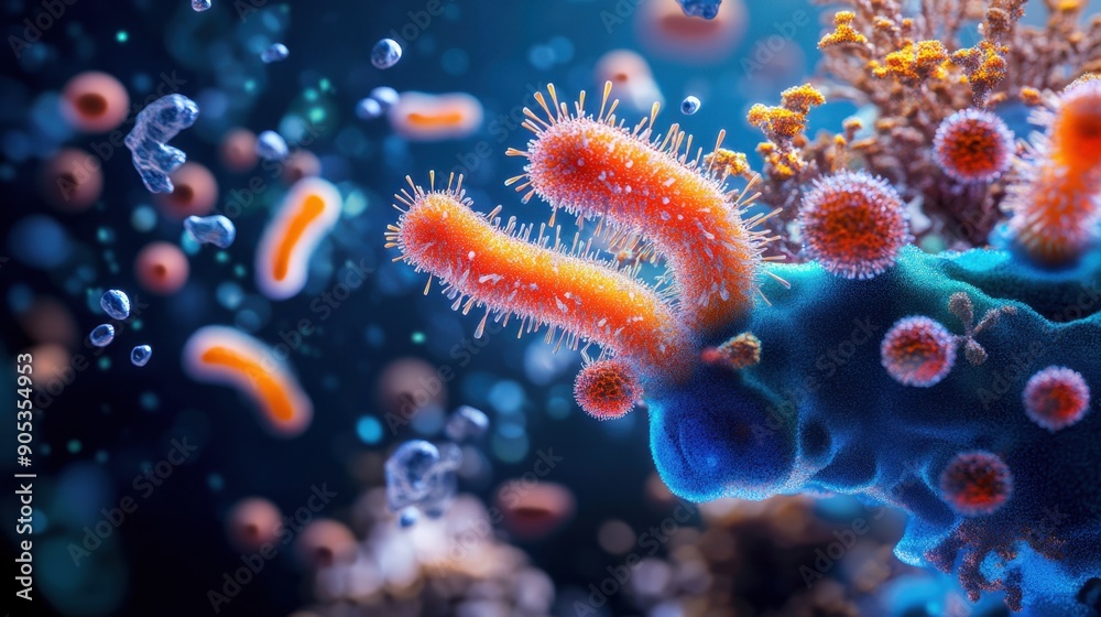 Naklejka premium Extremophiles, microbes in extreme environments