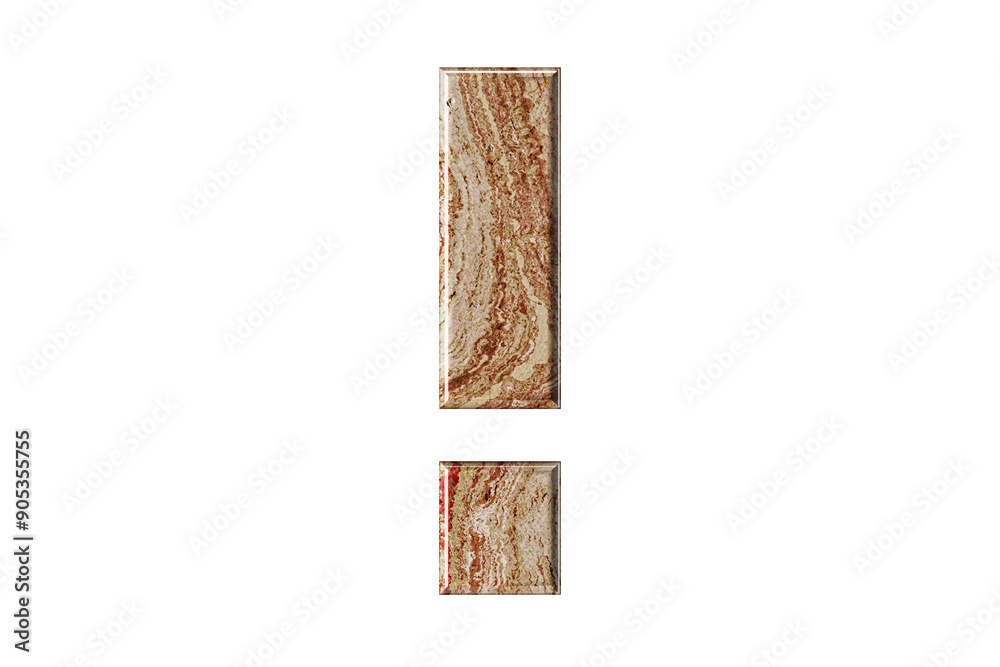 Symbol sculpted from warm-toned marble, stands tall and elegant, a symbol of resilience and refinement. 3d illustration of marble symbol isolated on white background, 3d render Symbol sculpted from warm-toned marble, stands tall and elegant, a symbol of resilience and refinement. 3d illustration of marble symbol isolated on white background, 3d render