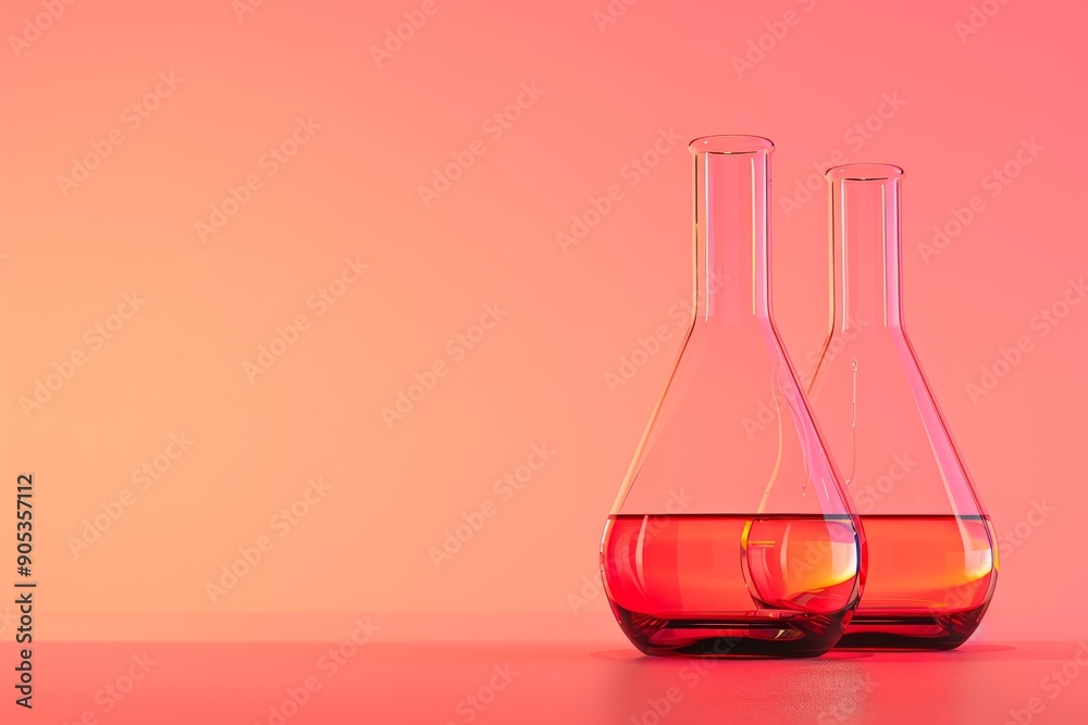 3d illustration of beakers 3d illustration of beakers