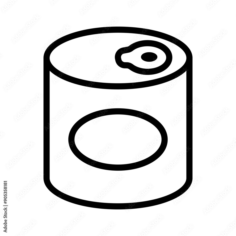 Canned food icon in thin line style vector illustration graphic design Canned food icon in thin line style vector illustration graphic design