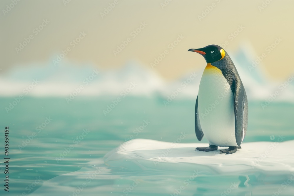 Fototapeta premium Penguin standing on an iceberg