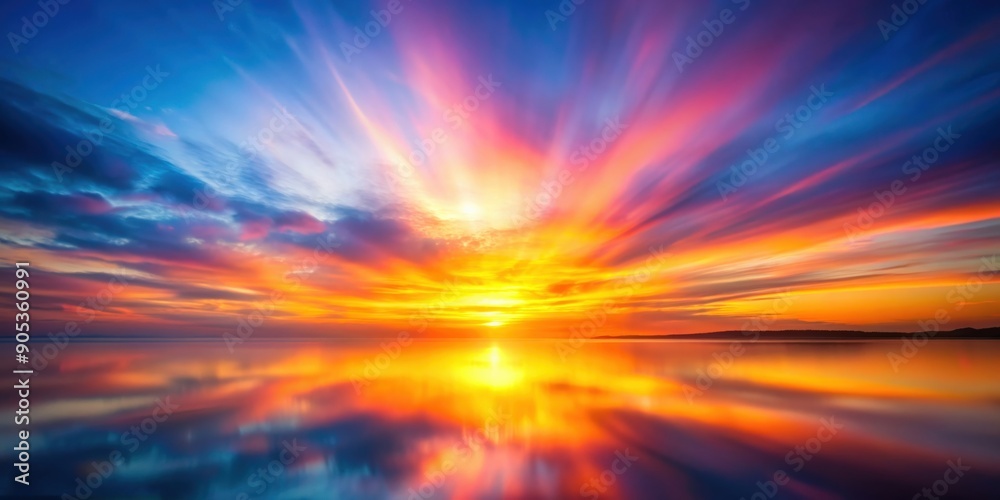 Obraz premium Blurred sunrise background with colorful morning sky, sunrise, background, blurred, colorful, morning, sky, nature, peaceful