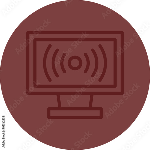 Broadcast Vector Line Maroon Circle Maroon