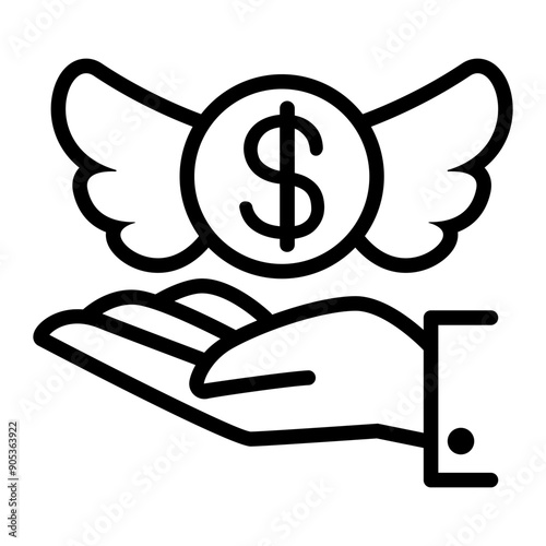 Saving icon in thin line style vector illustration graphic design
