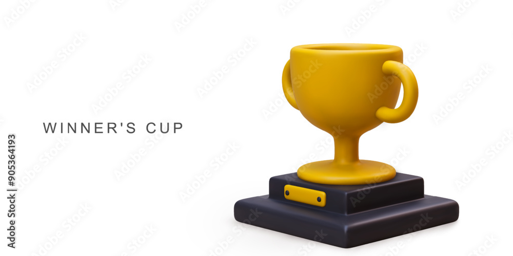 3d realistic golden cup. Vector illustration. 3d realistic golden cup. Vector illustration.