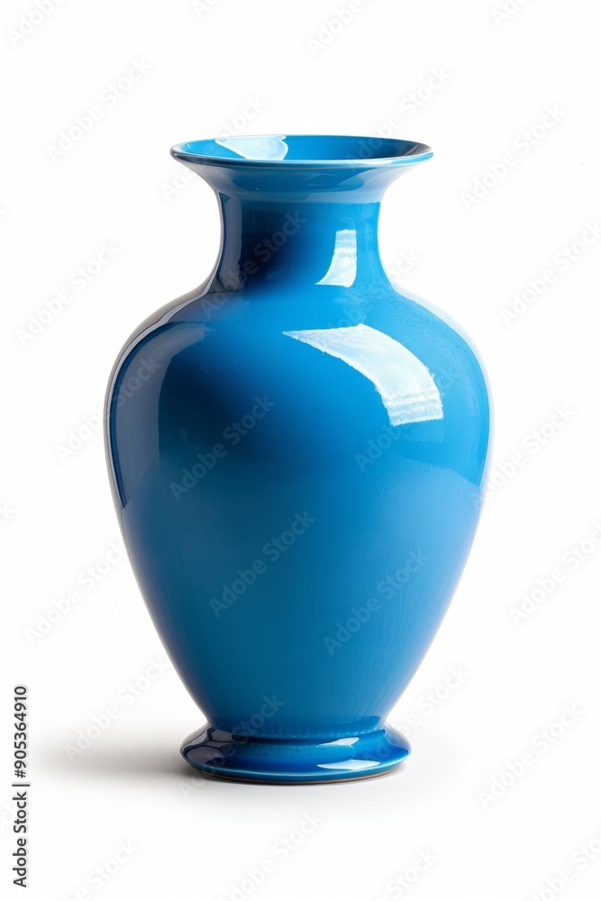 Elegant Blue Ceramic Vase on White Background Elegant Blue Ceramic Vase on White Background