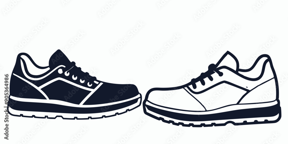 Running Shoe Icon in Black and White Running Shoe Icon in Black and White
