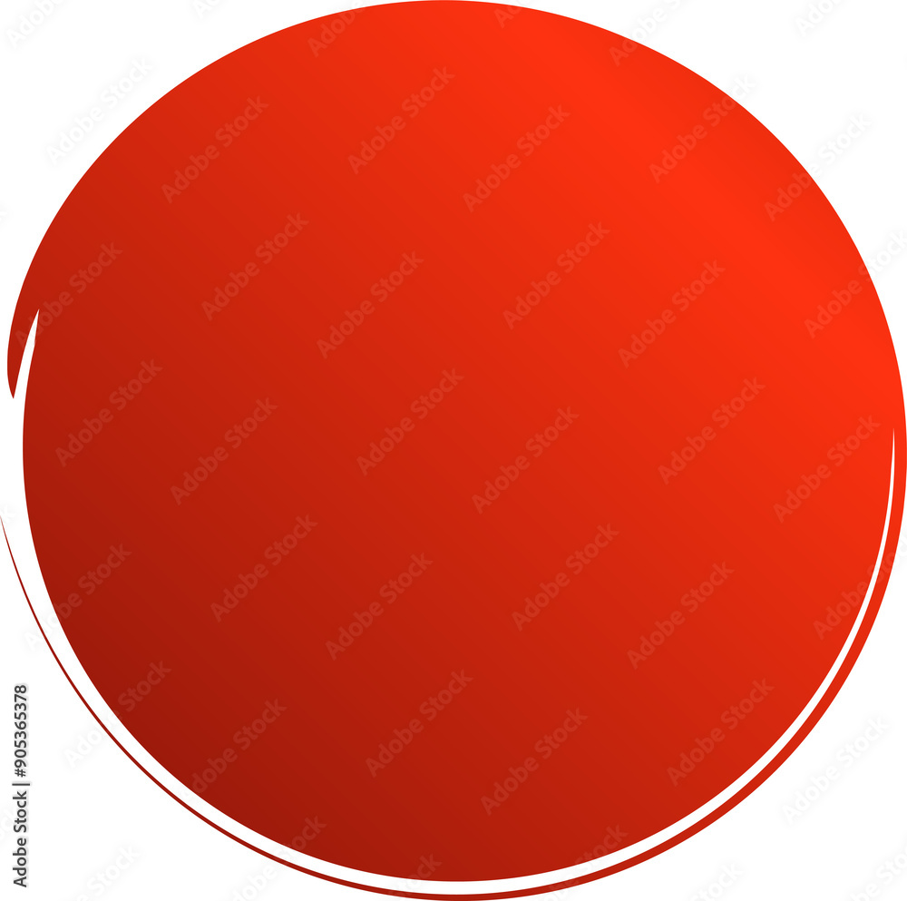 Red round brush painted, ink stamp, circle banner Red round brush painted, ink stamp, circle banner