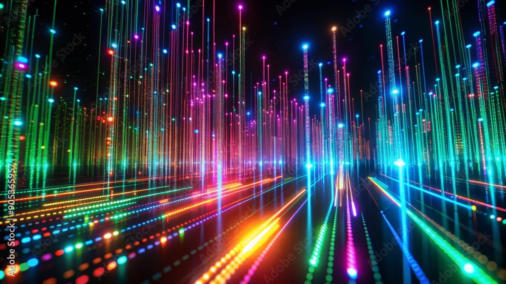 Neon Glowing Data Stream Lines Background Usage and Purpose Neon Glowing Data Stream Lines Background Usage and Purpose