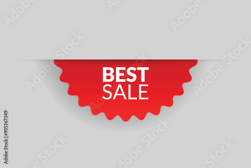 Corner or ribbons icon. Product red banner, price shopping tag. Promotion sale badge, special offer sticker. Discount and price offer concept. Vector sticker template