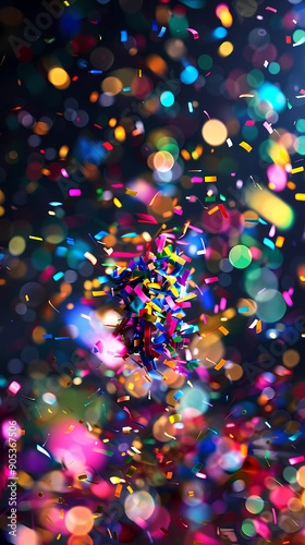 Abstract colorful confetti, holiday celebration illustration