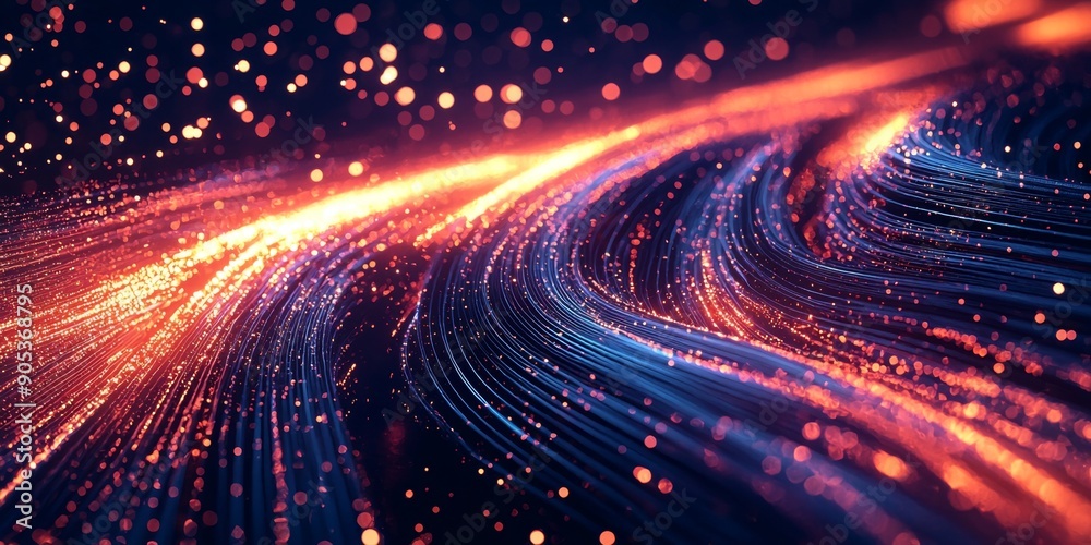 High-Tech Digital Data Stream Background with Vibrant Colors High-Tech Digital Data Stream Background with Vibrant Colors