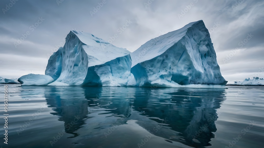 icebergs in the polar region in the sea icebergs in the polar region in the sea