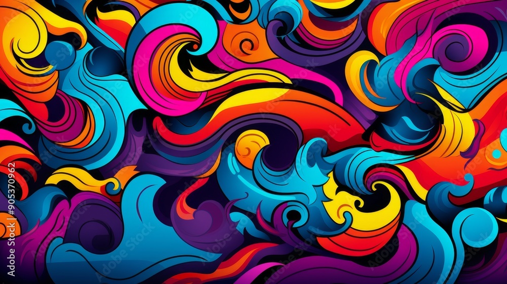 Colorful Abstract Swirls and Waves Background Colorful Abstract Swirls and Waves Background