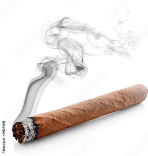 A lit cigar