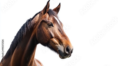 Brown Horse Isolated on White Background