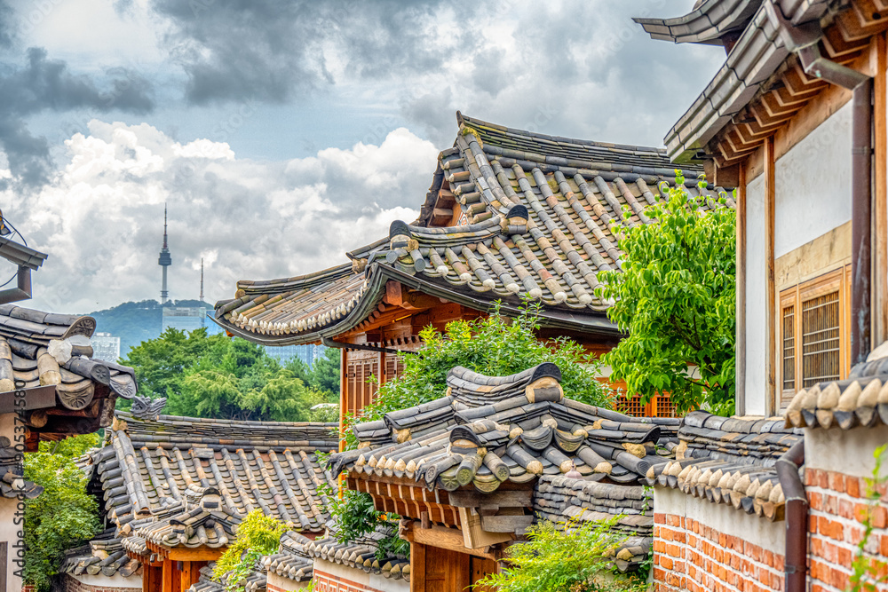 Bukcheon hanok village in Seoul, South Korea.