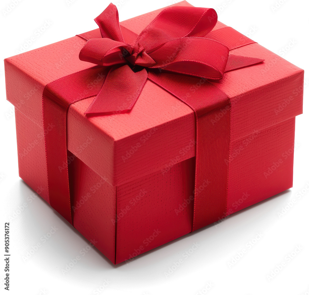 Obraz premium Red gift box with bow