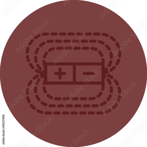 Electromagnetic Vector Line Maroon Circle Maroon