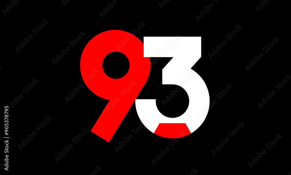 93 Red White Number Geometric Simple Fresh 93 Red White Number Geometric Simple Fresh