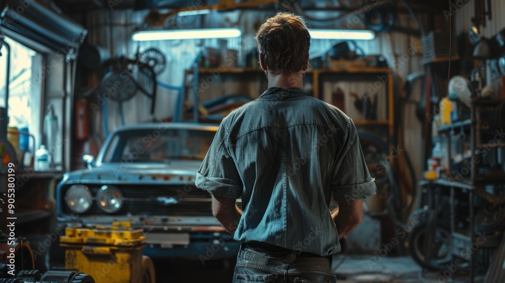 Mechanic garage background generative ai Mechanic garage background generative ai