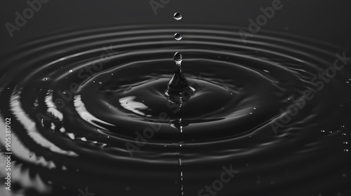 Black and white water drop moment