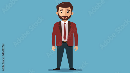 Stylish high detailed graphic businessmen set. Cartoon male vector