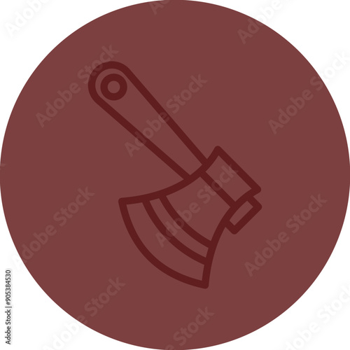 Axe Vector Line Maroon Circle Maroon