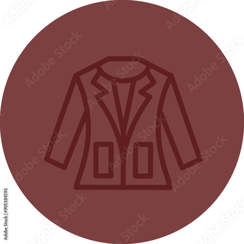 Coat Vector Line Maroon Circle Maroon