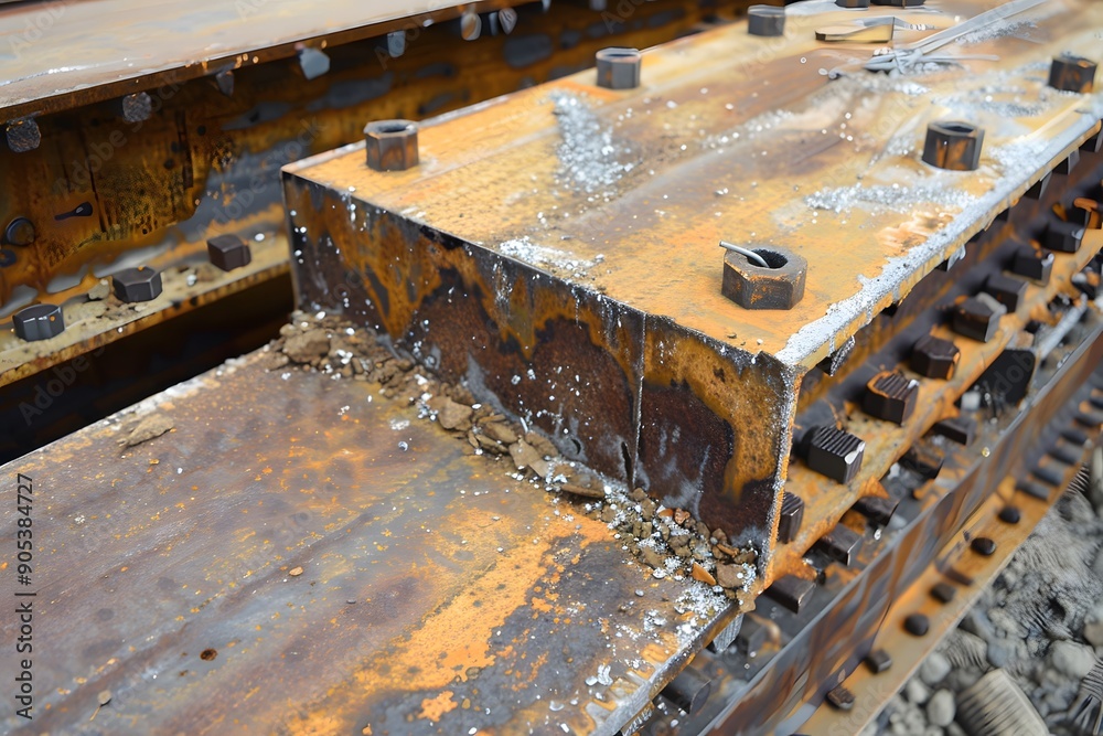 Close-Up of Rusty Steel Beams with Bolts Close-Up of Rusty Steel Beams with Bolts