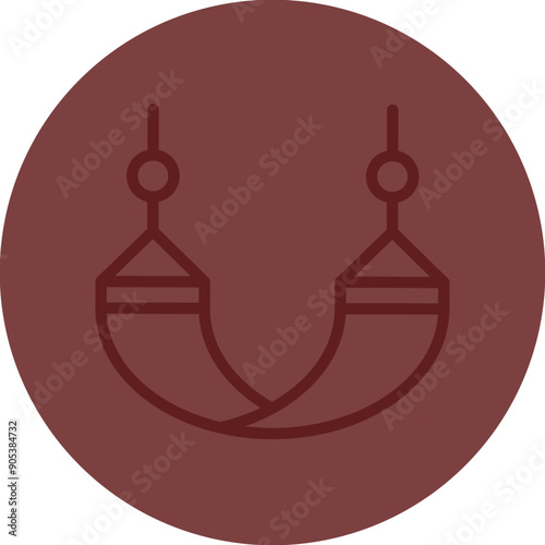 Hammock Vector Line Maroon Circle Maroon
