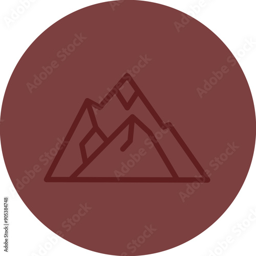 Mountains Vector Line Maroon Circle Maroon
