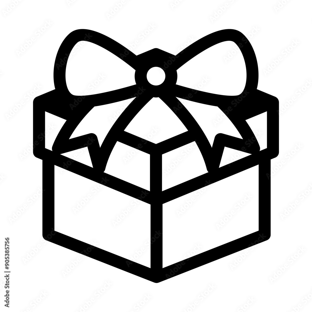 Gift box icon in thin line style vector illustration graphic design Gift box icon in thin line style vector illustration graphic design