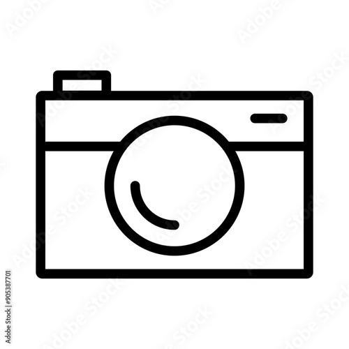 Compact Camera icon in thin line style vector illustration graphic design