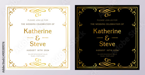 Frame for invitation in modern vintage style. Frame template for cards, posters, banners