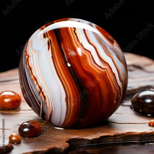 sardonyx agate a type of onyx with bands of sard a reddish brown photo