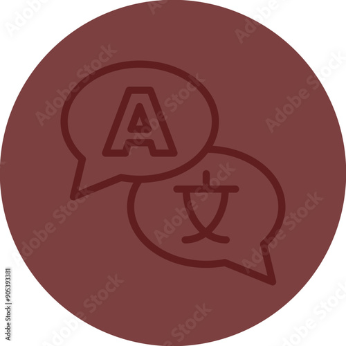 Translator Vector Line Maroon Circle Maroon
