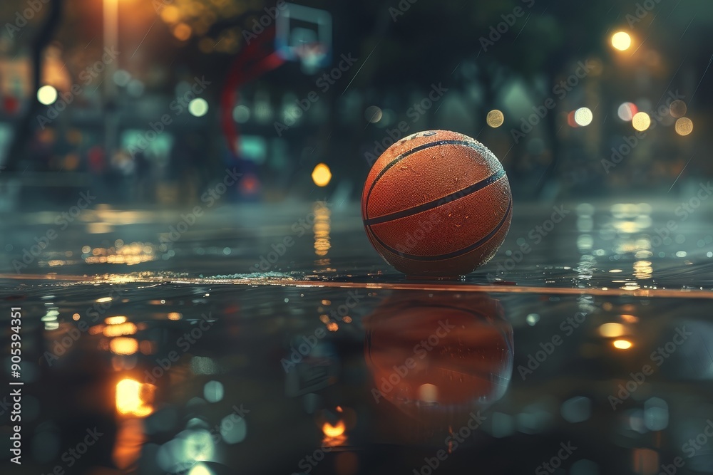 close-up of a basketball on the floor of a basketball court on a blurred background close-up of a basketball on the floor of a basketball court on a blurred background